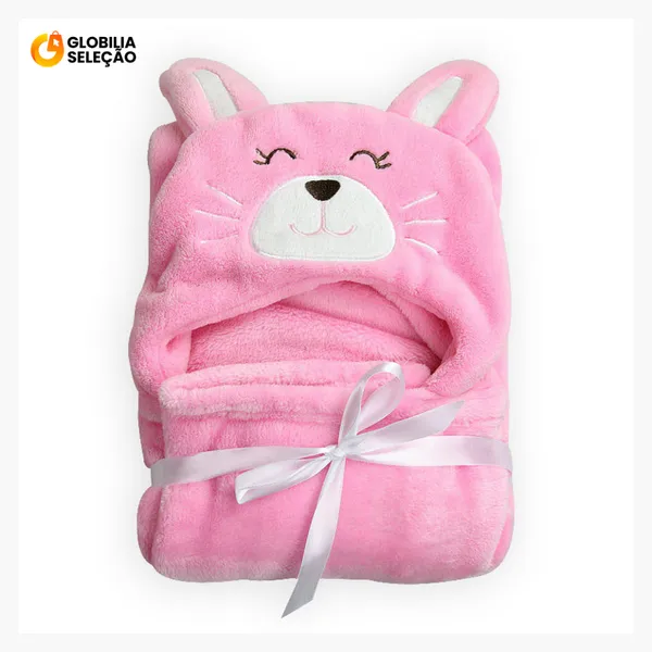 💓Toalha de Banho Bebê Felpuda Capuz Infantil Recém Nascido Com Orelhinha Menino e Menina --Lucienne Phillip