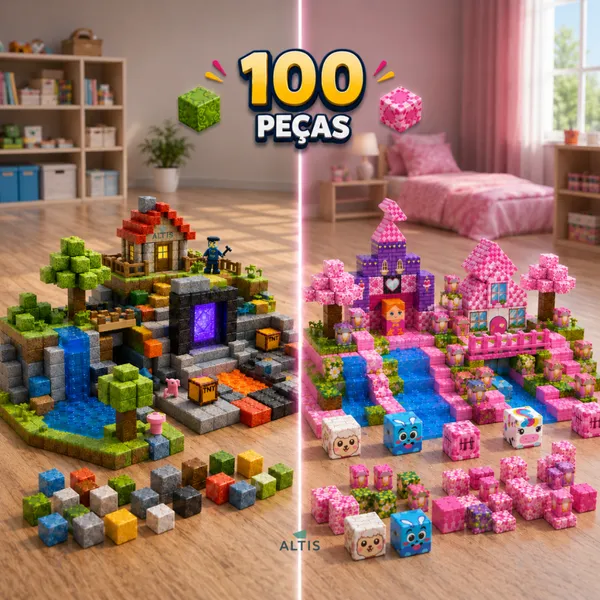 Blocos de Construção Magnéticos de Montar – Brinquedo Infantil Educativo