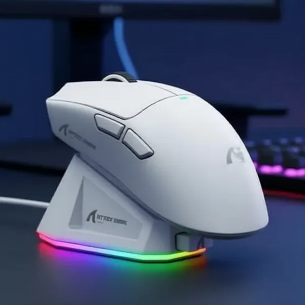 Mouse Attack Shark X11 Sem Fio Bluetooth Três Modos 2.4G BT5.0 22000DPI Recarregável RGB PC Gaming Configuração De Mesa