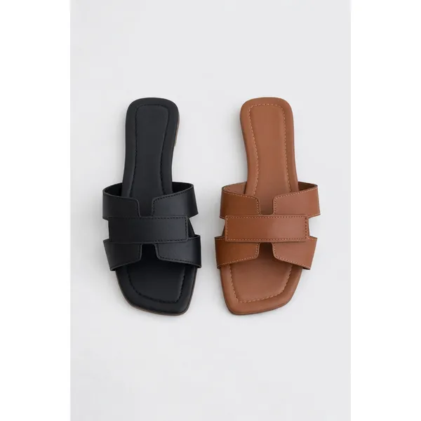 Kit 2 Pares Rasteira Feminina Enfeite Blogueira Rasteirinha Confortável Leve Sandália Moda Passeio