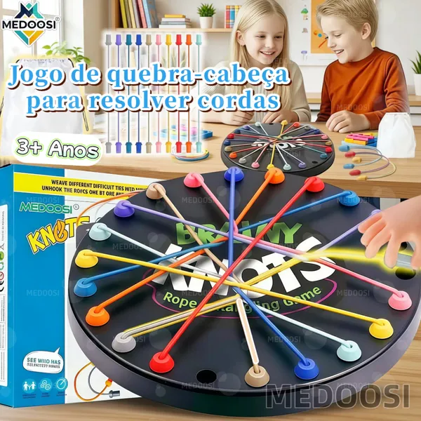 MEDOOSI Jogo de Desafio de Corda e Nós Quebra-Cabeça Lógico, Brinquedo Desatar Educativo para Crianças / Infantil