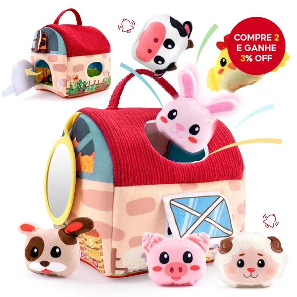 Bebê Macio Casa De Celeiro Brinquedos Com Pelúcia Animais De Fazenda Sensorial Brinquedo Montessori Para Crianças Presen