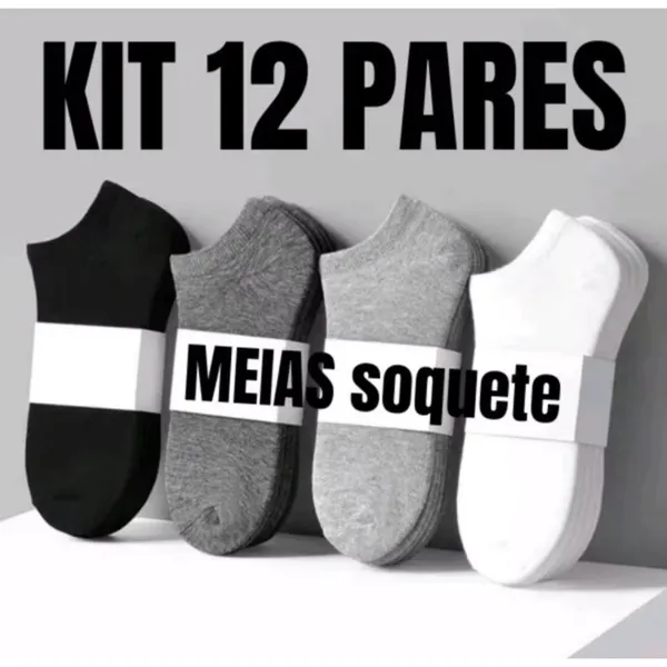 Kits de Meias Soquete Unissex Premium Masculina e Feminina