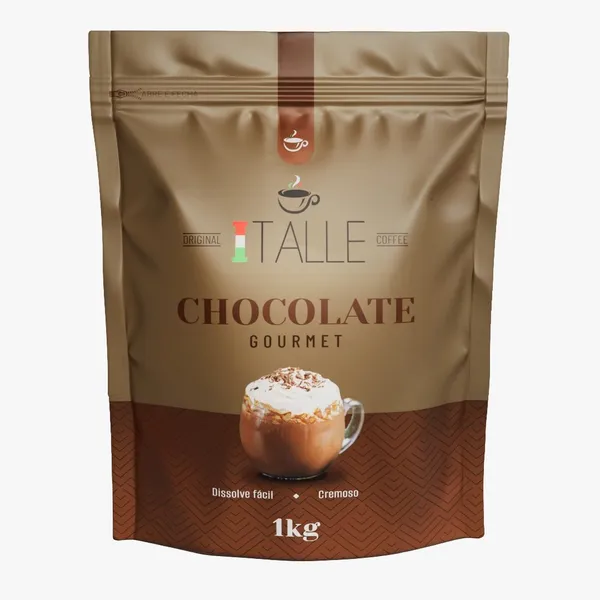 Chocolate Café Italle Chocolate Gourmet Chocolate em Pó 1kg Achocolatado Italle