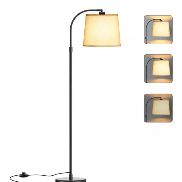 Luminária Chão 1,7m Piso Arco Lustre Metal 3 Niveis De LuZ