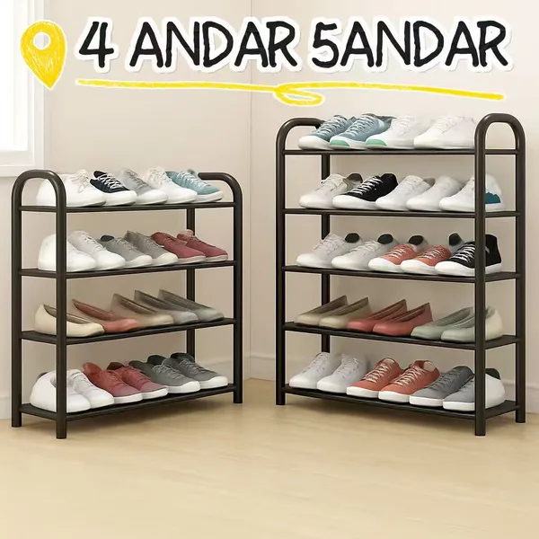Sapateira 4/5 Andares Organizador de Sapatos Tênis 8/10 Pares Desmontável Multiuso para Sapatos, Livros e Brinquedos