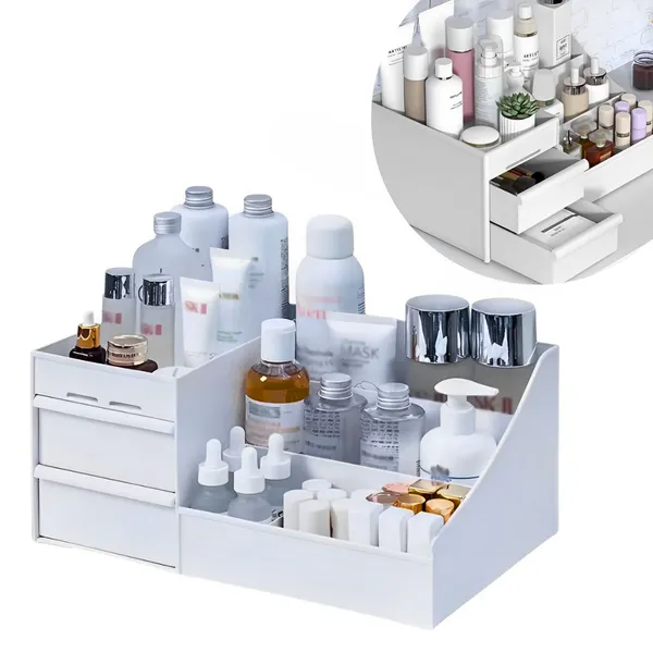 Organizador de Mesa Cosméticos Maquiagem Escritório Porta Treco Multiuso Gaveta Porta Caneta Objetos