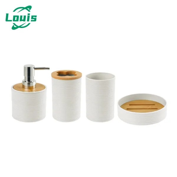 LOUIS KIT 4 PEÇAS DE BANHEIRO PORTA SABONETE LÍQUIDO/SABONETEIRA/PORTA ESCOVA