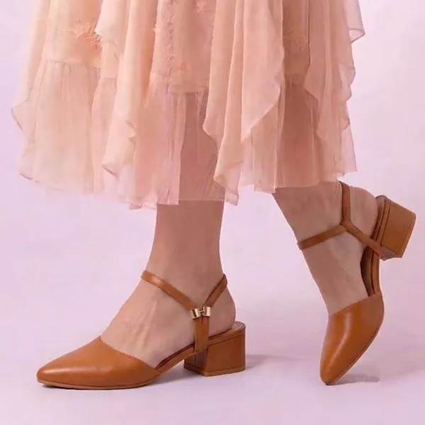 Sapato Feminino Scarpin Sapatilha Bico Fino Traseiro Aberta Salto Luxo Formal Gospel Evangelico