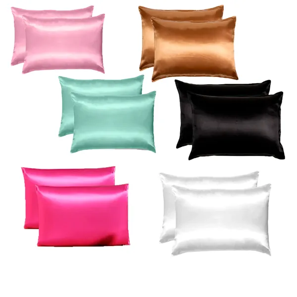 Kit 02 Fronhas de Cetim Antifrizz 50x70 cm Diversas Cores