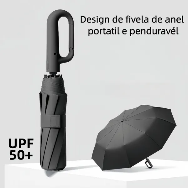 Guarda Chuva Automático Abre E Fecha Reforçado Contra Vento Proteção Solar Blackout