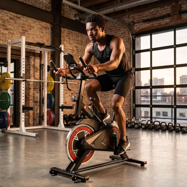 Bicicleta Ergométrica  Spinning Profissional Alta Resistência Silenciosa Ajustes Personalizáveis