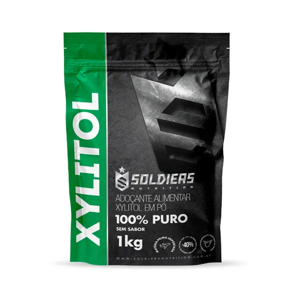 Xylitol 1kg 100% Puro Soldiers Nutrition Ingrediente Natural Adoçante Alimentação Saudável