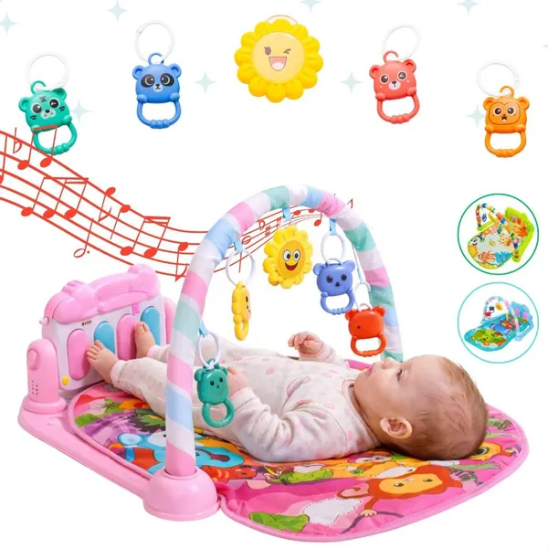 Tapete de Atividades Musical com Piano Interativo Ginásio com Som e Luzes