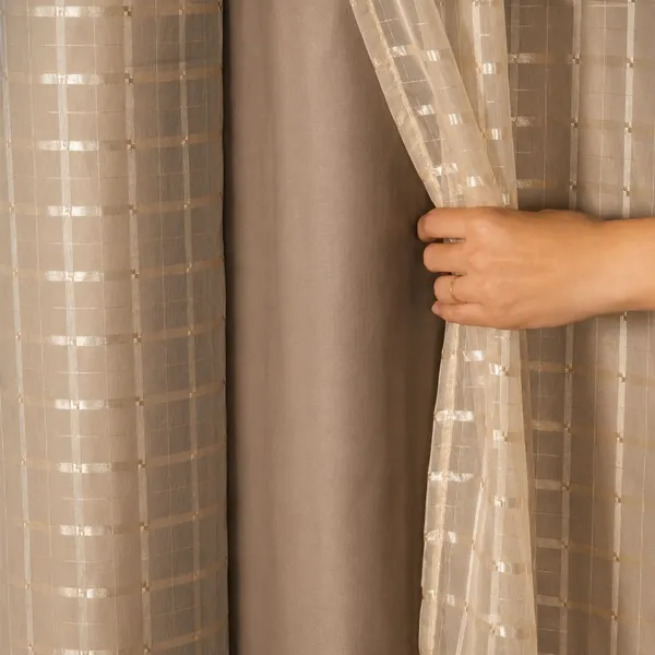 Cortina Blackout PVC Voil Xadrez 1,40 × 1,70 / 2,00 X 1,40