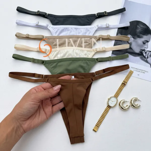 Kit 5 Calcinhas Fio Dental  Duplo  Regulagem Levanta Bumbum Tanga Lingerie Feminina Moda Intima