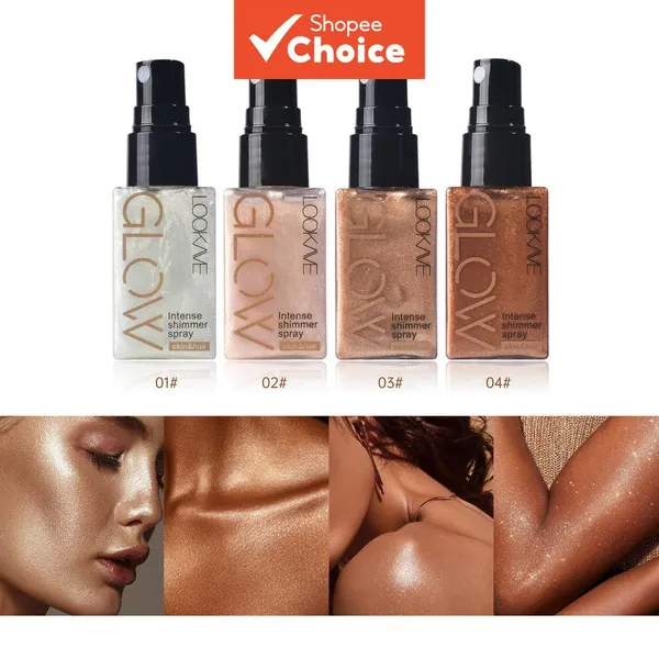 Spray Iluminador Perolado-Maquiagem Com Brilho Facial E Corporal De Longa Duração , Instantâneo Para Bochechas , Pescoço