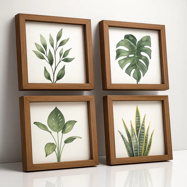Quadros pra banheiro Botanicos Aquarela Folhas Tropicais Verde Decoração para Banheiro, Quartos, Sala, Cabiceira Lojas