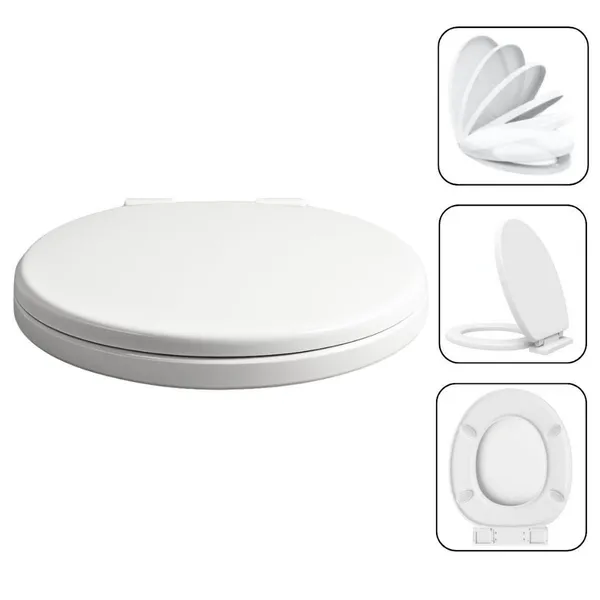 Assento Sanitário Soft ​Close Tampa de Vaso Privada Oval Anti-ruído Modelo Universal Fechamento Suave