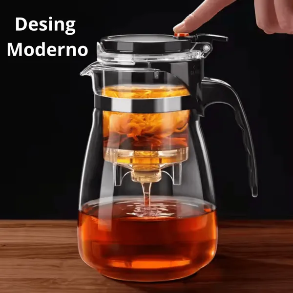 Bule Chaleira Vidro Com Infusor Chá Jarra 900 Ml