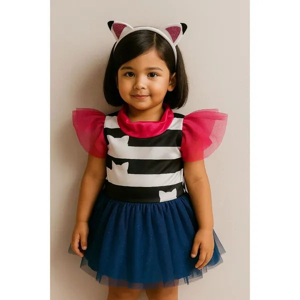 Fantasia Infantil Casa Mágica da Gabby com Tiara de Gatinha Roupa Festa Fantasia