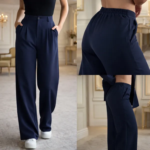 Calça Pantalona Alfaiataria Feminina COM ELÁSTICO NA CINTURA TECIDO DE QUALIDADE MELHOR QUE A DUNA