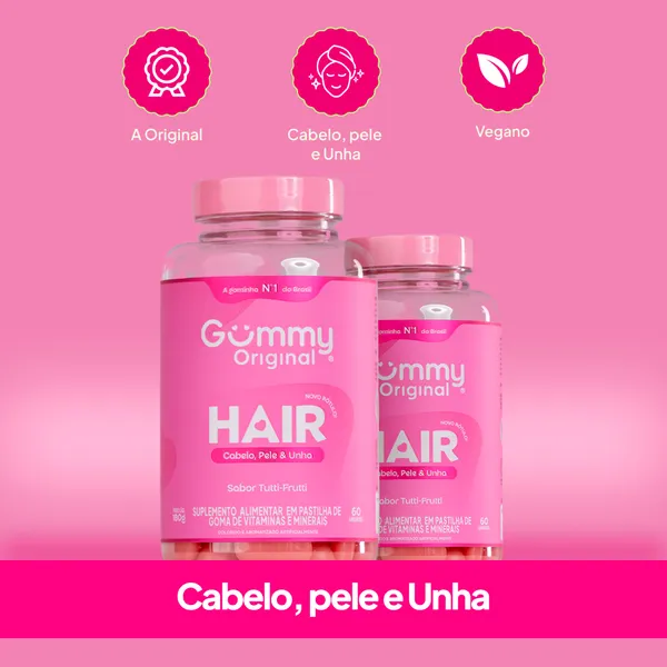 Kit 2 Gummy Hair Suplemento Vitamina Para Cabelo E Unhas Em Goma
