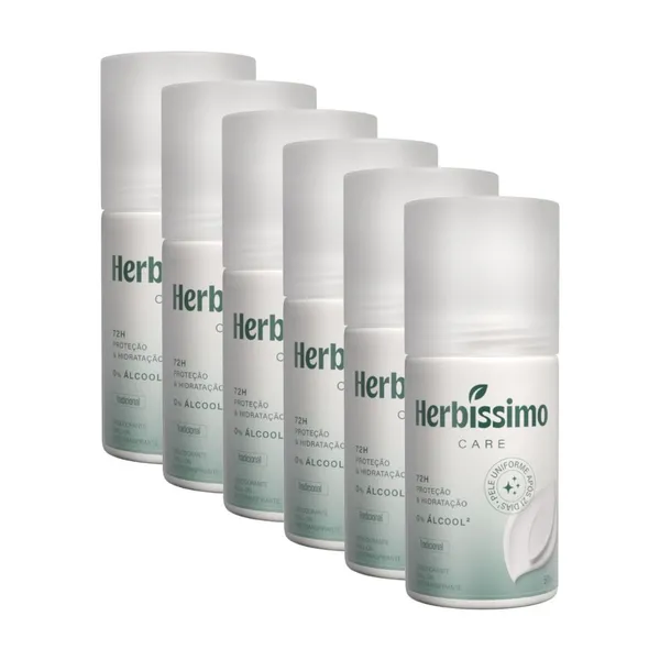 Kit Desodorante Roll-On Antitranspirante Herbíssimo Care Tradicional 50ml (6 unidades)