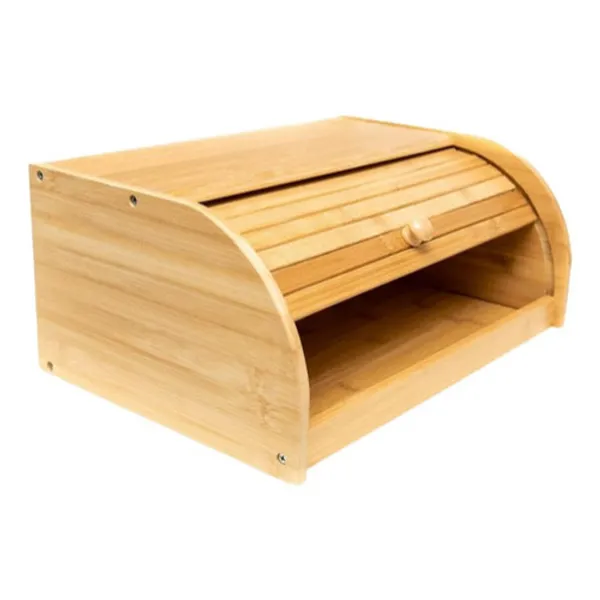 Porta Pães Com Tampa Retrátil de Bambu Ecokitchen Mimo Style