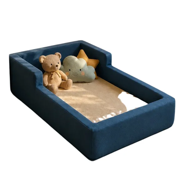 Cama Montessoriana Infantil Estofada com Proteção Lateral 100% Espuma D28 Conforto e Segurança Premium