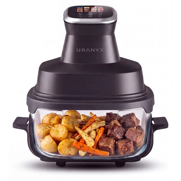 AirFryer Fritadeira Digital Uranyx 4L 1500w de Vidro Tela Touch 110-220v