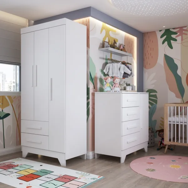 Quarto Infantil Completo Kids 4 Portas 6 Gavetas
