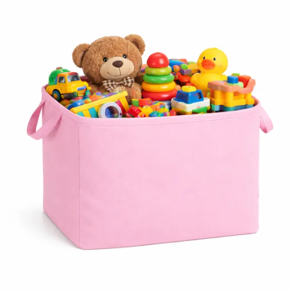 Cesto Saco para Brinquedo Roupa Suja Dobravel Quadrado