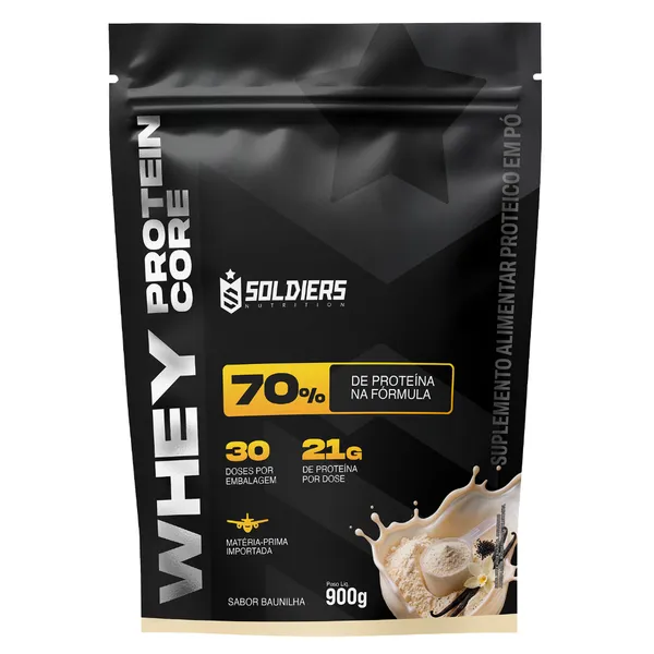 Whey Core 70% de Proteína Concentrada - 900g - Soldiers Nutrition