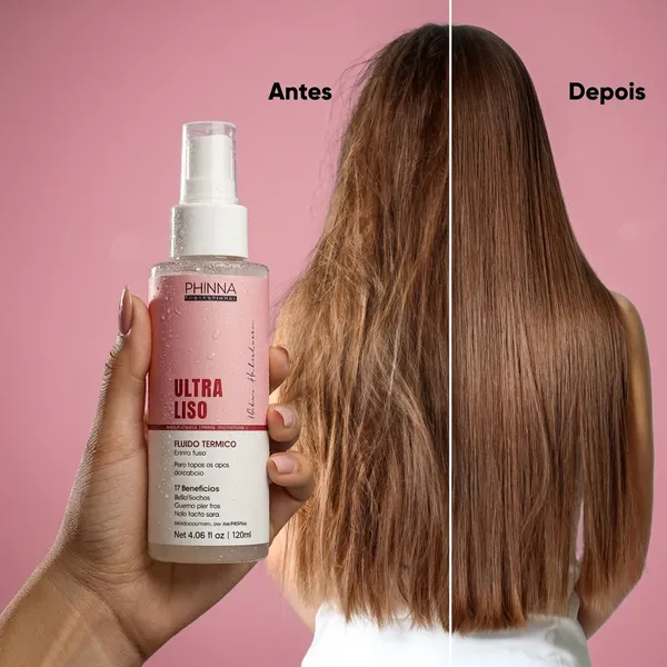 Protetor Térmico Ultra Liso ​Brilho e Antifrizz 120mL