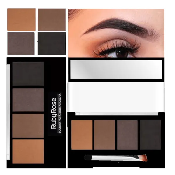 Paleta de Sombra Para Sobrancelhas Ruby Rose-- Trio de Sombras