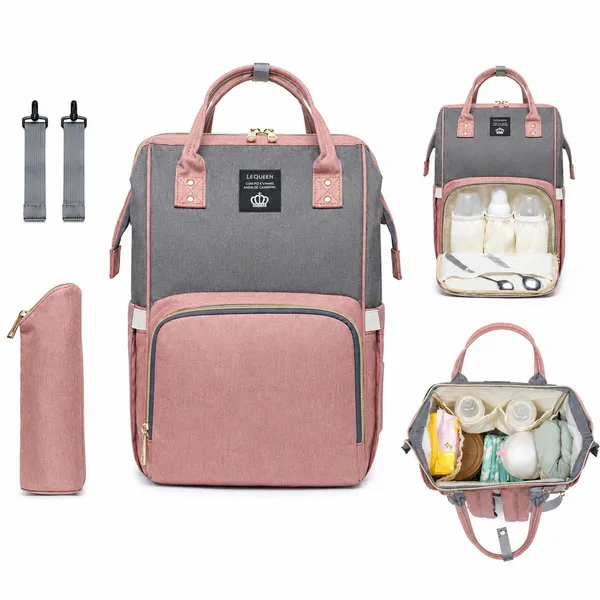 Mochila Bolsa Maternidade Lequeen Original Porta Mamadeira Menina Menino