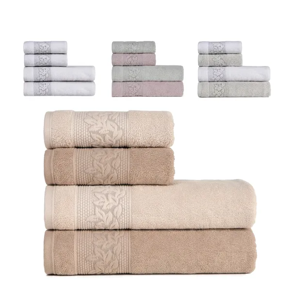 Toalhas de Banho e Rosto 100% Algodão Kit com 4 peças Karsten Provence