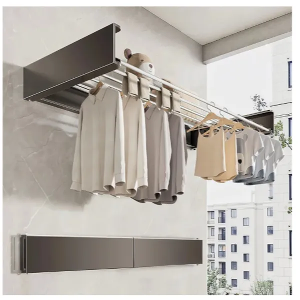 Varal Retratil Parede 80CM Magico Estendedor De Roupa Apartamento