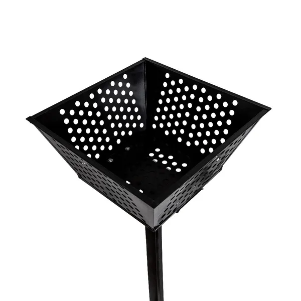 Lixeira para Calçada de Rua Com Tela de Proteção Grande Aço Anticorrisivo