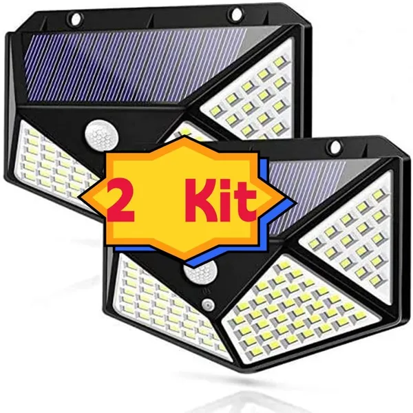 2/3/5 Luminária Solar 100 Led Com Sensor Prova D'Água Refletor Solar Parede Luz Led Solar Luminaria para Jardim Solar