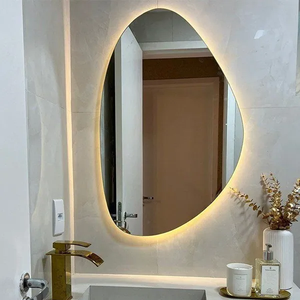 Espelho Orgânico com LED À PILHA ou FONTE Decorativo