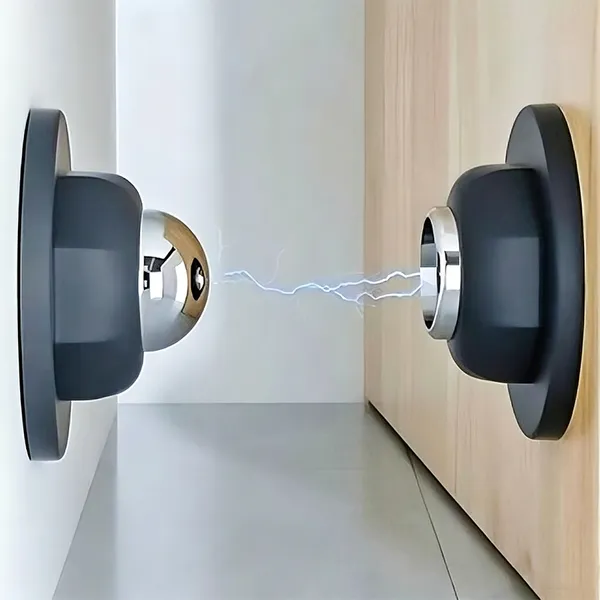 Prendedor Trava Porta Magnético Inox Preto Instalação Fácil