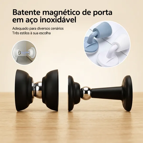1/2/3 Peças Prendedor Fixador Trava Porta inox Magnético Adesivo Inox Três Estilos