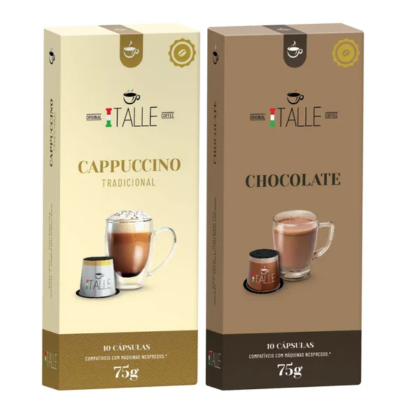Capsulas Nespresso Chocolate Cappuccino Café Italle 20 unidades