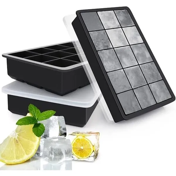 Forma De Gelo Silicone 12X19X4Cm Com Tampa De Silicone Prático E Fácil De Desenformar Multiuso