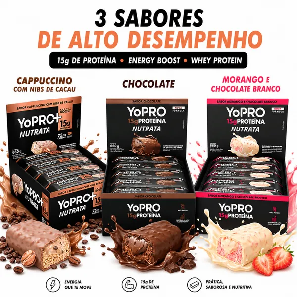 Yopro Bar 55g Display Com 12 Unidades  Nutrata