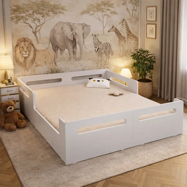 Cama Casal Montessoriana Infantil Baixa e Espaçosa Para Quarto De Crianças