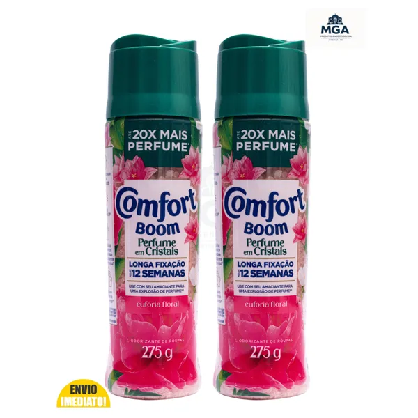 Amaciante de Roupa Euforia Floral Comfort Boom Perfume em Cristais 275g Rosa