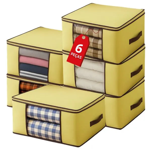 Kit com 6 e 4 Organizadores Bolsas Multiuso 40L para Roupas Edredom Cobertor